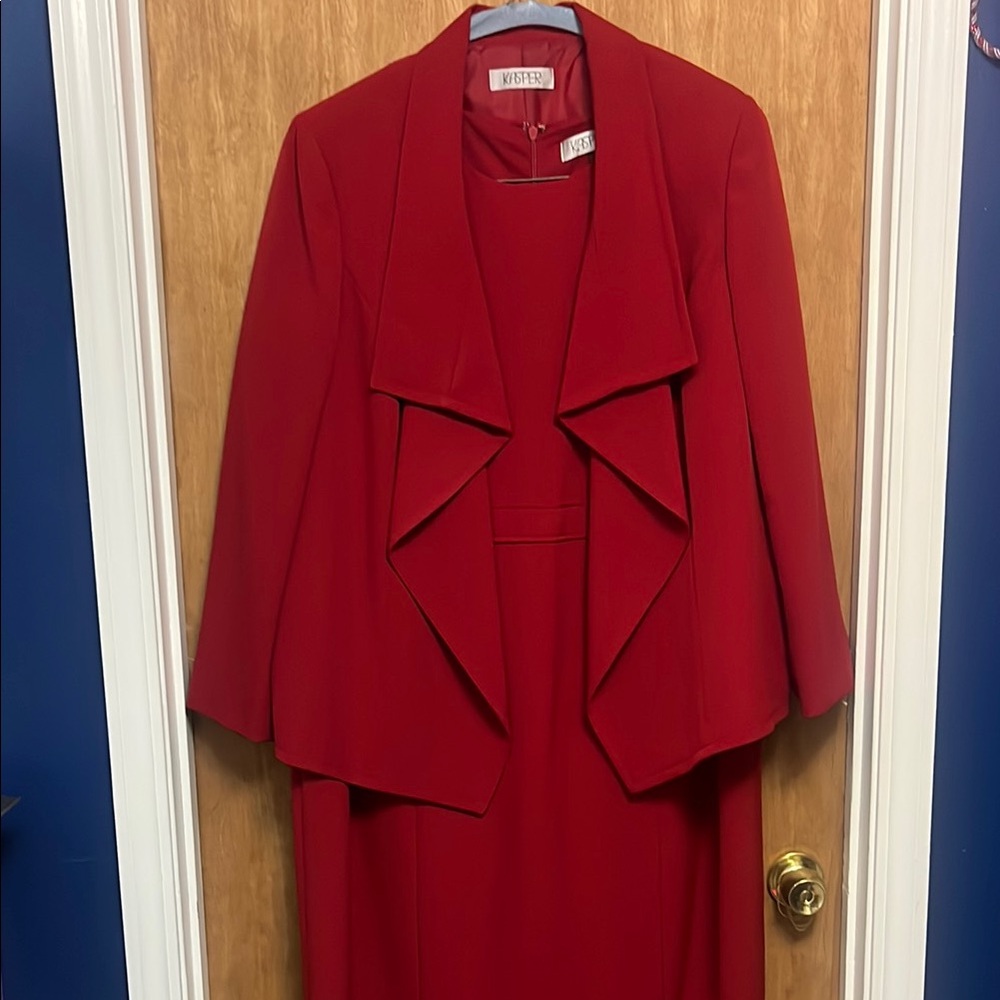 Kasper Vibrant Red Two-Piece Dress Suit